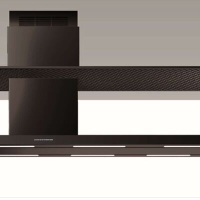 ELEA ISLAND HOOD cm.146x60 chimney Left - Black - 800 m3/h