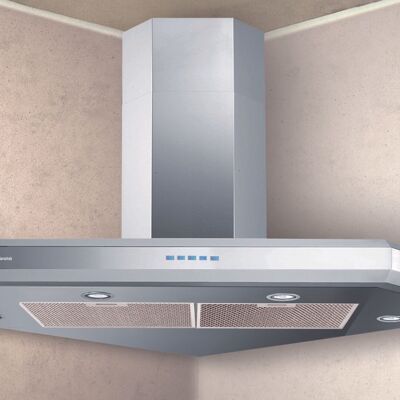 GIOVIA CORNER HOOD cm.100x100 - Stainless Steel - 800 m3/h
