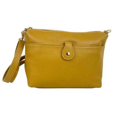 Sac bandoulière en cuir avec poche avant en promotion