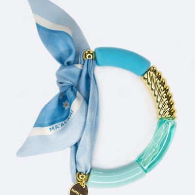 Bracelet en soie Edelweiss-Azur