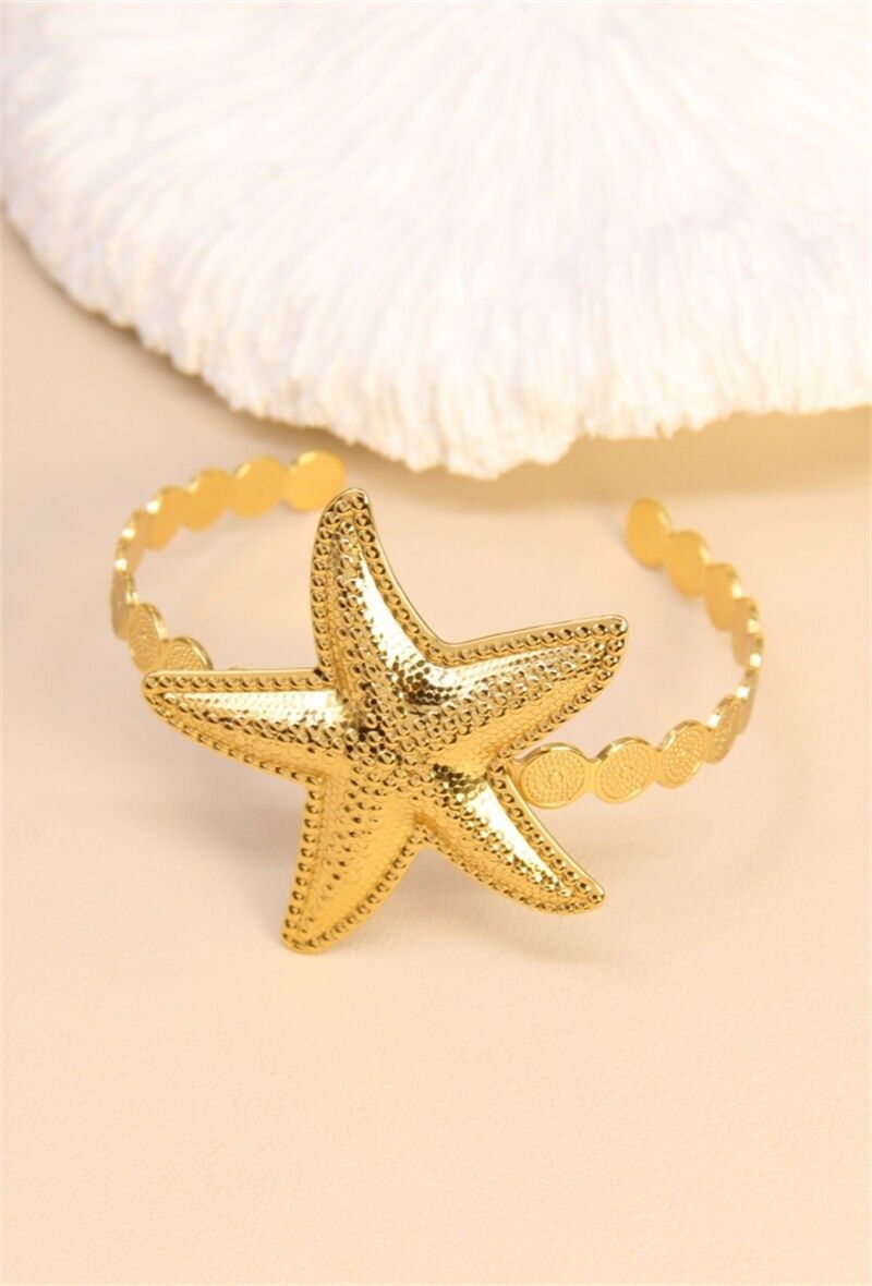 Bracelet étoile de mer en acier inoxydable thème marin – éclat de l'océan