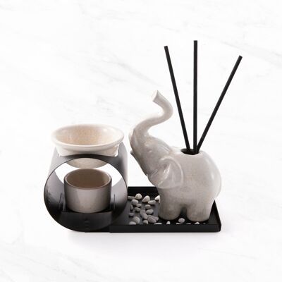 Set diffusore di aromi e porta incenso a forma di elefante
