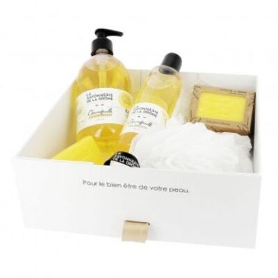 Sapone mani Honeysuckle 500 ml / Docciaschiuma 250 ml / Sapone profumato 100 gr / Eau de Toilette 50 ml / Set regalo Doccia Fiore