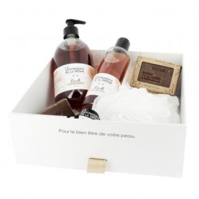 Jabón de manos vainilla 500 ml / Gel de ducha 250 ml / Jabón perfumado 100 g / Eau de Toilette 50 ml / Set de regalo Shower Flower