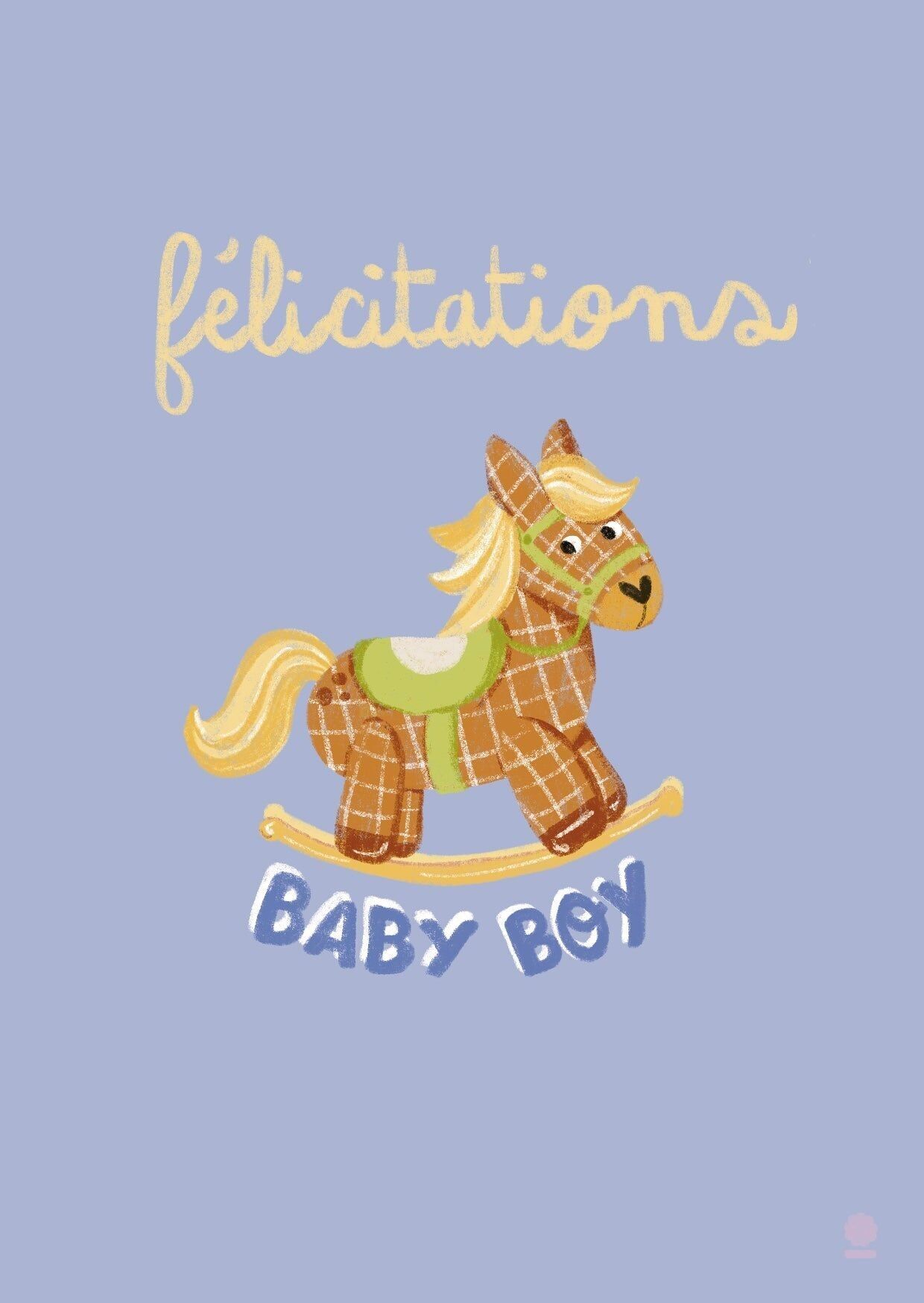 Carte Naissance illustrée - Félicitations garçon