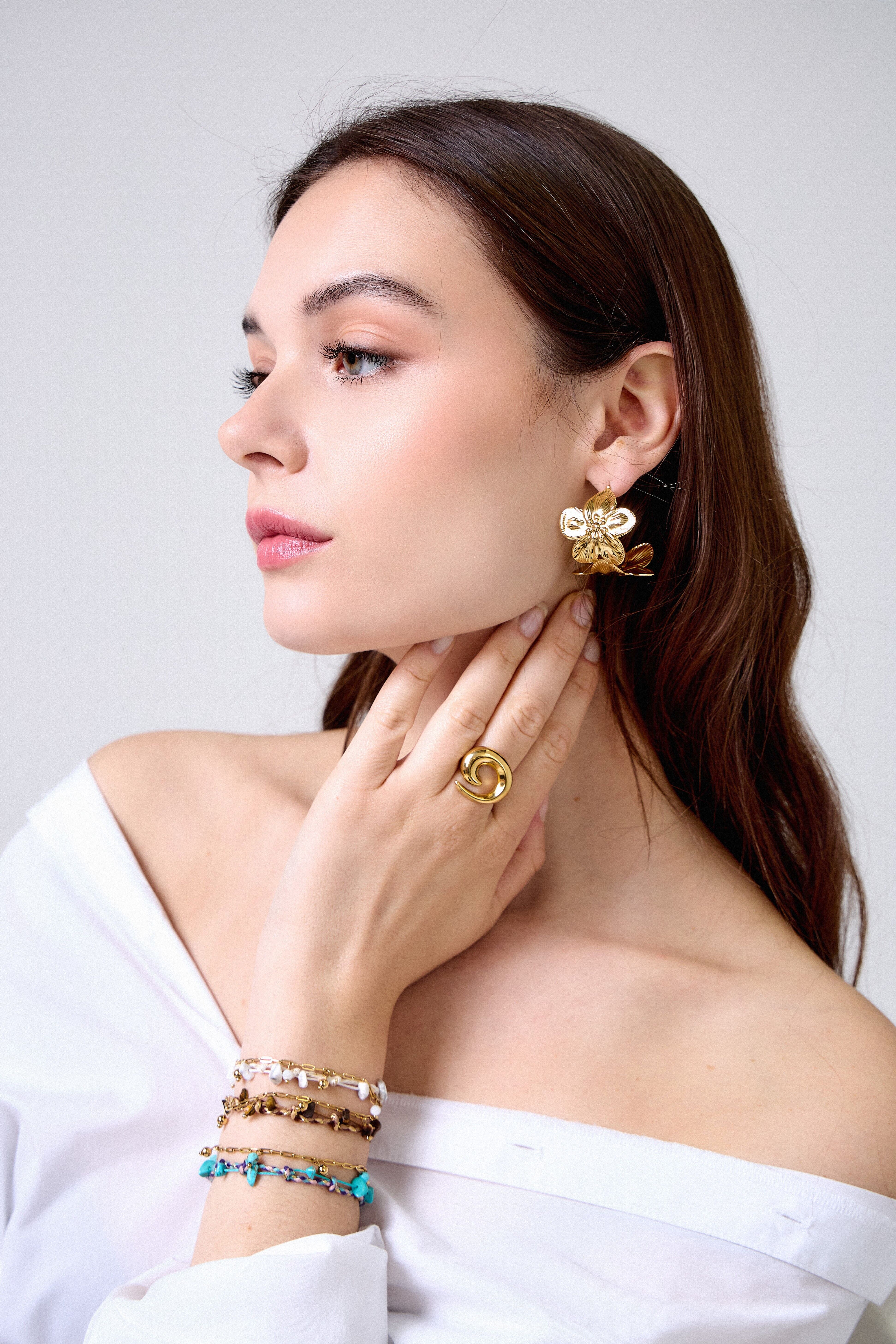 Bracelet duo acier inoxydable & pierres