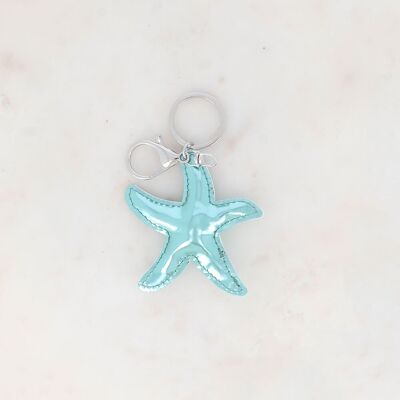 Llavero de estrella de mar de piel sintética