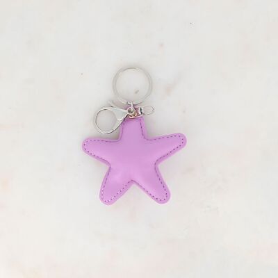 Llavero de estrella de piel sintética