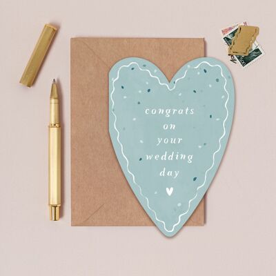 Tarjeta de felicitación de boda con corazón | Tarjetas de felicitación de boda