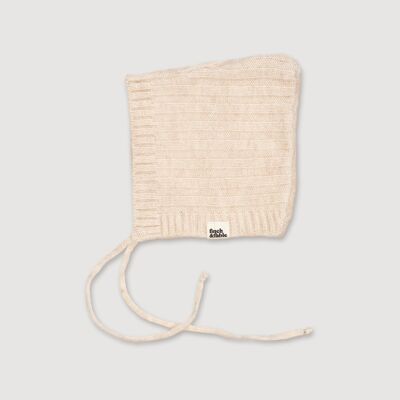 Bonnet tricoté en laine - Lait