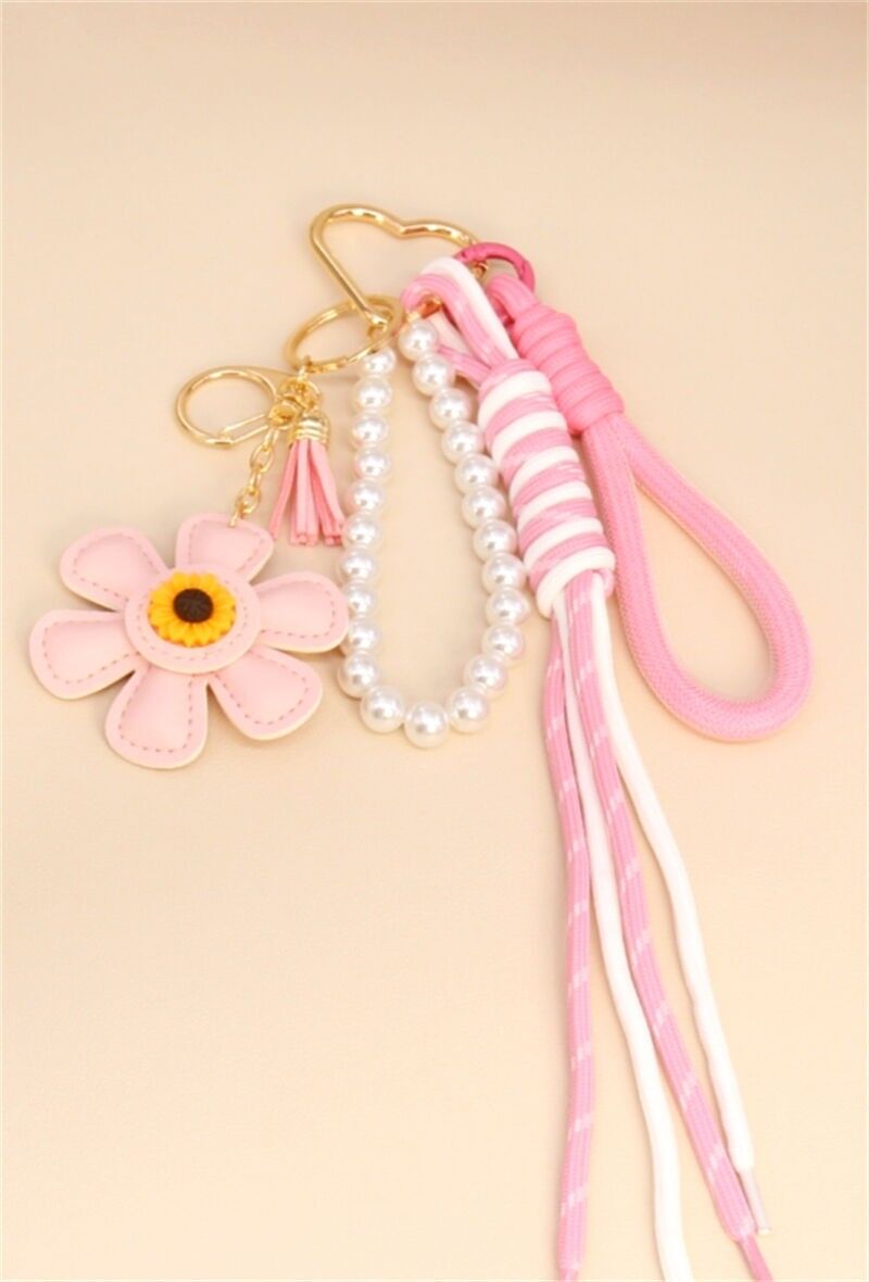 Porte-clés & Bijoux de Sac Fleur – Élégance Naturelle