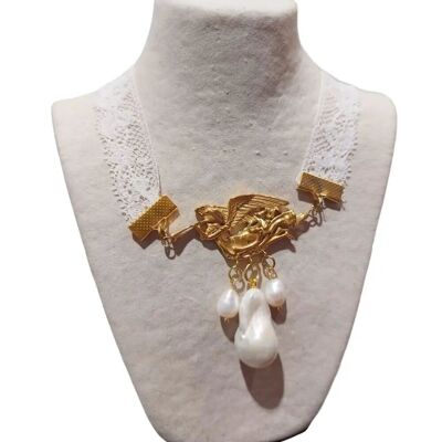 Choker angelo barocco - pizzo bianco