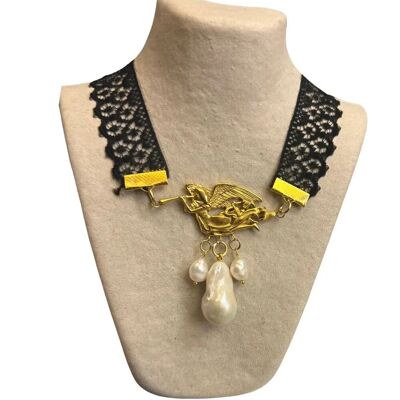 Baroque Angel Choker - Black Lace