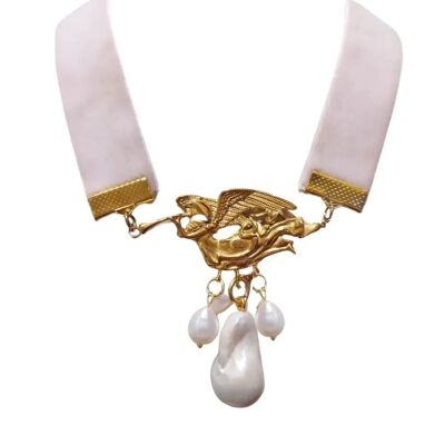 Choker angelo barocco - velluto rosa