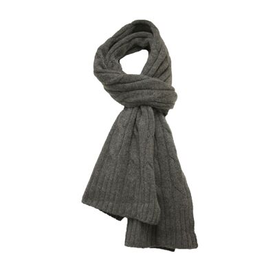 Cable Scarf Cashmere Mid Grey
