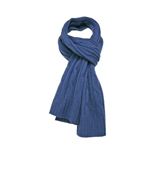 Cable Scarf Cashmere Jeans Blue