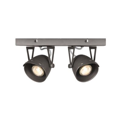 Furnlive Spot Cap led - Grey - Metal - 2 Lights