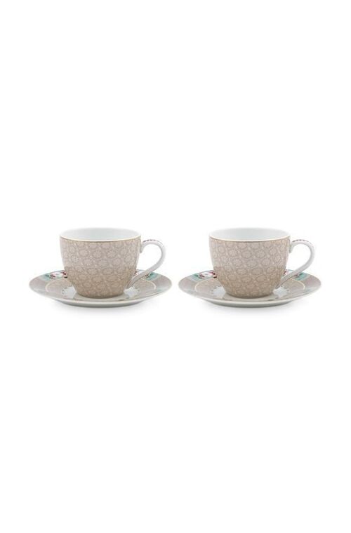 PIP Coffret 2 Paire tasse café Blushing Birds Kaki 120ml