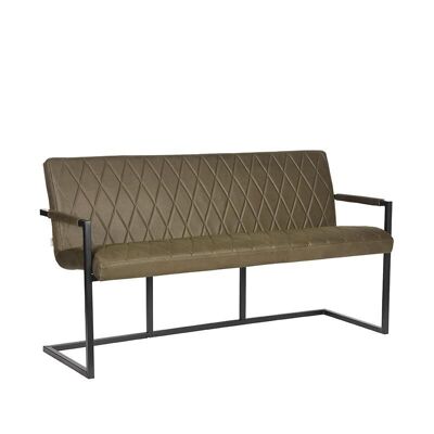 Divano da pranzo Furnlive Denmark - Verde militare - Microfibra - 155 cm