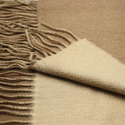 Woven Cashmere Double Face Scarf Brown Camel
