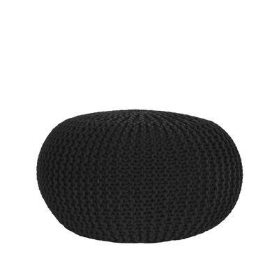 Pouf lavorato a maglia Furnlive - Nero - Cotone - L