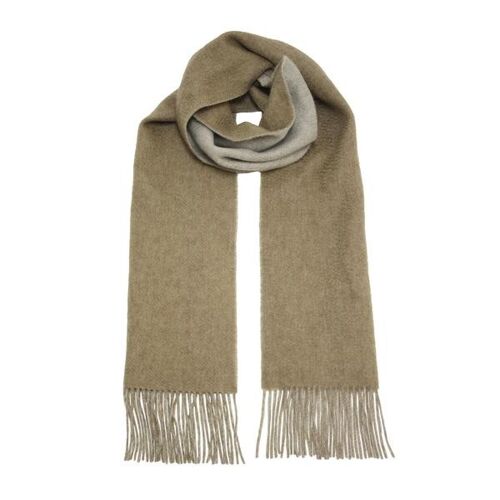 Woven Cashmere Double Face Scarf Camel Grey