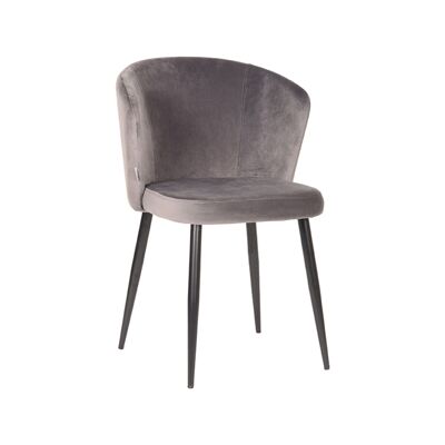 Silla de comedor Furnlive Wave - Gris - Terciopelo
