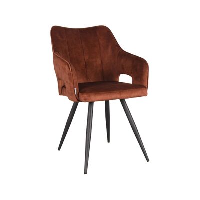 Chaise de salle à manger Furnlive Noud - Rouille - Velours