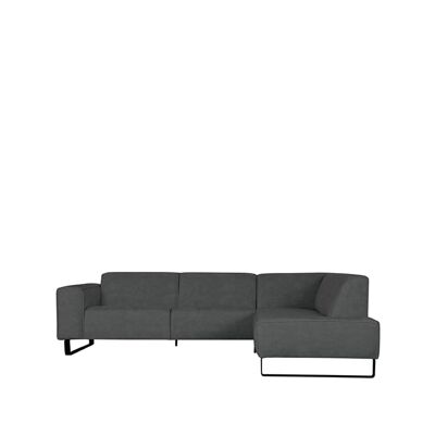 Banquette Furnlive Amaro - Gris foncé - Velours - Droite