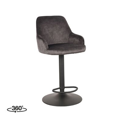 Tabouret de bar Furnlive Fender - Anthracite - Velours