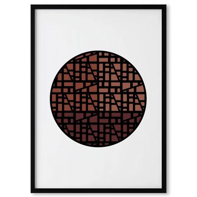 Cercles de tons de terre 1 - Impression d'art mural géométrique et abstrait - Formats A3 et A2