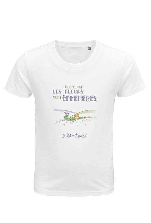 Teeshirt blanc " Fleurs éphémères "