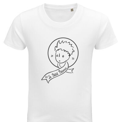 T-shirt bianca "Le Petit Prince monocromatica"