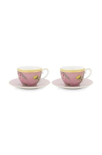 PIP Coffret 2 Paire tasse thé La Majorelle rose 280ml