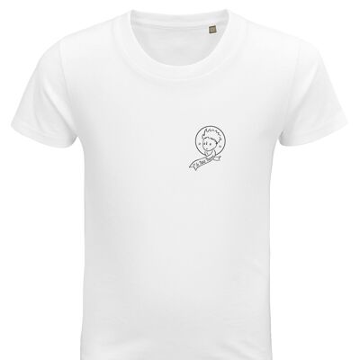 T-shirt bianca "Cuore monocromatico del Piccolo Principe"