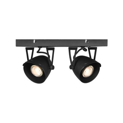 Furnlive Spot Cap led - Black - Metal - 2 Lights