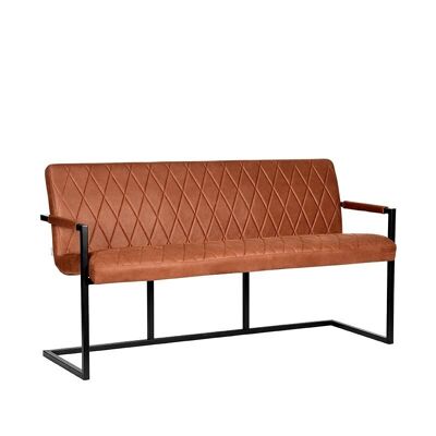 Furnlive Dining room sofa Denmark - Cognac - Microfiber - 155 cm