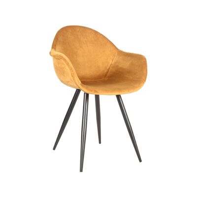 Furnlive Dining chair Forli - Ochre - Velvet