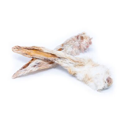 Oreilles de lapin à mâcher avec fourrure pour chiens - Produits à mâcher naturels pour chiens