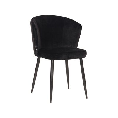 Silla de comedor Furnlive Wave - Negro - Terciopelo