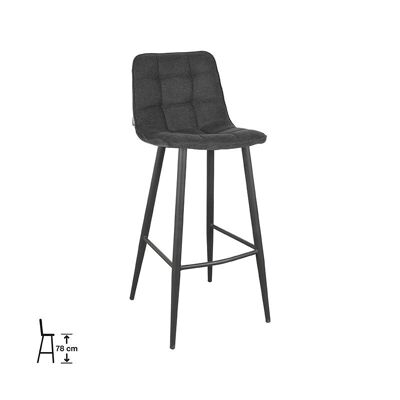 Furnlive Bar stool Jelt - Anthracite - Synthetic - Seat height 78