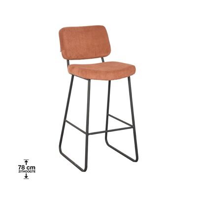 Furnlive Bar stool Noah - Rust - Ribcord - Seat height 78
