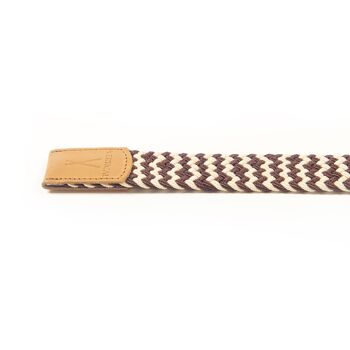 Ceinture tressee homme beige marron 2