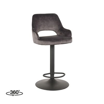 Tabouret de bar Furnlive Fer - Anthracite - Velours
