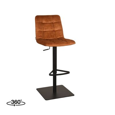 Tabouret de bar Furnlive Juul - Ocre - Velours