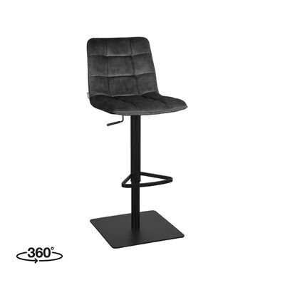 Tabouret de bar Furnlive Juul - Anthracite - Velours