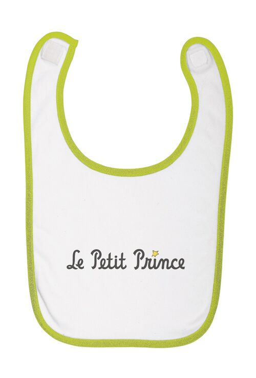 Bavoir blanc / vert " Le Petit Prince typo "