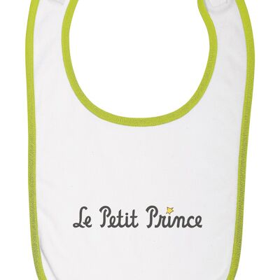 White / green bib "Le Petit Prince typo"