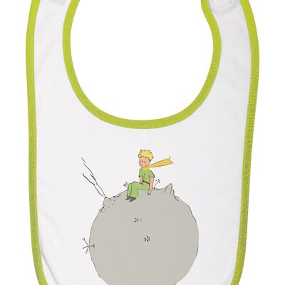 White / green bib "sitting on the Moon"