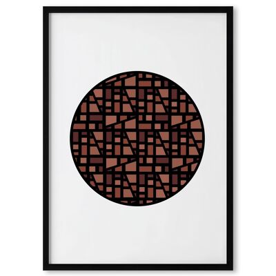 Círculo Tonos Tierra 2 - Arte mural geométrico y abstracto / Impresión giclée - Tamaños A3 y A2